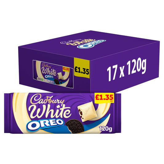 Cadbury White Oreo Chocolate Bar £1.35 PMP (120g × 17 × 1)