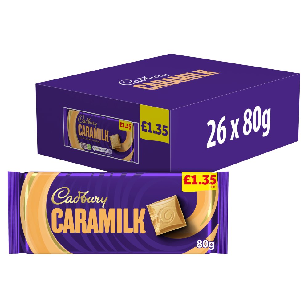 Cadbury Caramilk Golden Caramel Chocolate Bar £1.35 PMP (80g × 26 × 1)