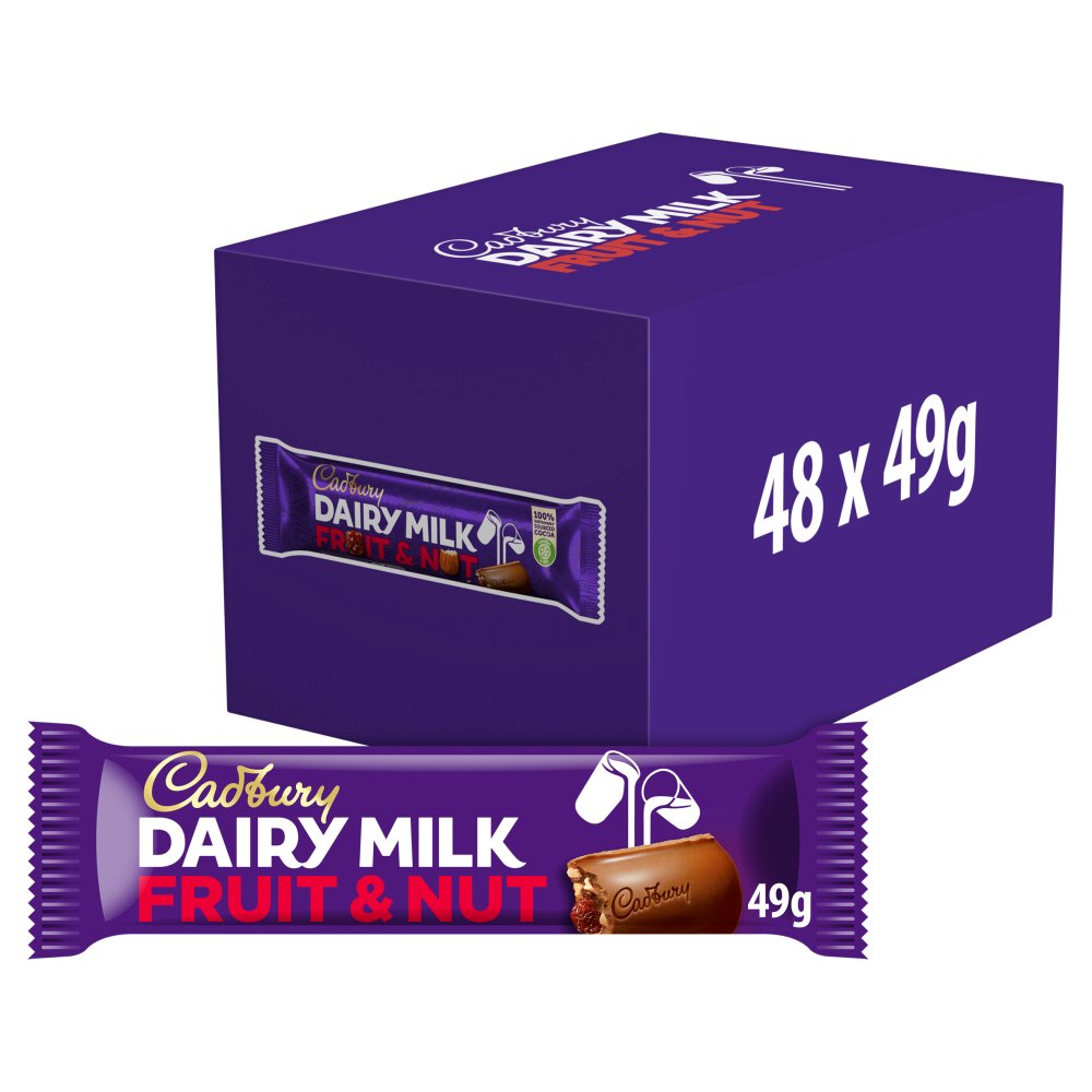 Cadbury Dairy Milk Fruit & Nut Chocolate Bar (49g × 48 × 1)