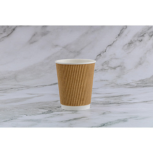 H-P Ripple Cups Kraft 8Oz (25s × 20)