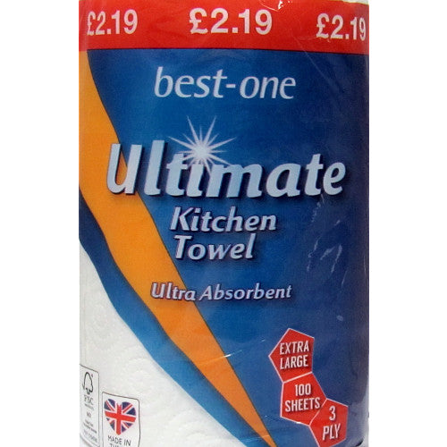 Bestone Ultimate Kitchen Towel 3ply PM £2.19 (Roll × 6 × 1)