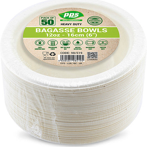 Pps Bagasse Bowls 12Oz (50s × 10)