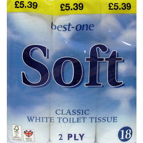 Bestone Soft Toilet Tissue White PM £5.39 (18Rolls × 2 × 1)