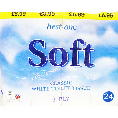 Bestone Soft Toilet Tissue White PM £6.99 (24Rolls × 1)