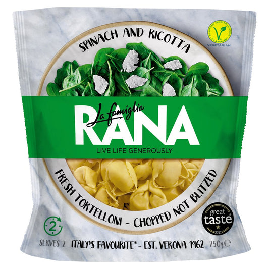 La Famiglia Rana Spinach & Ricotta Fresh Tortelloni (250g × 6)