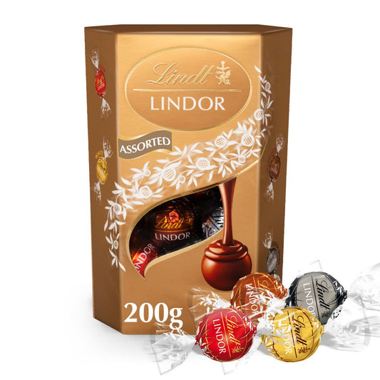 Lindt Lindor Assorted Chocolate Truffles Box (200g × 8)