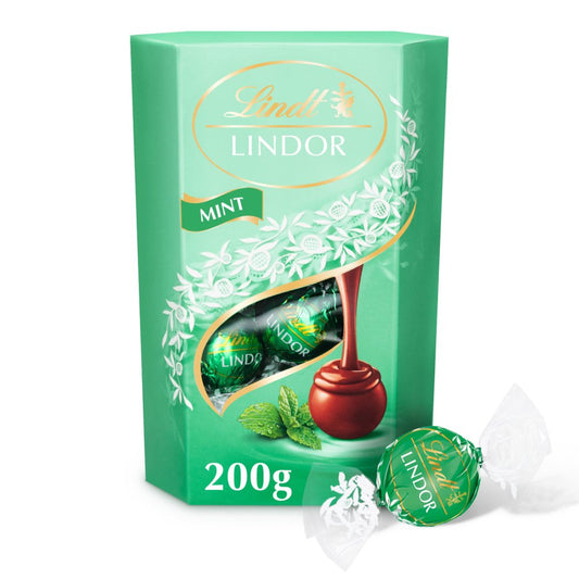 Lindt Lindor Milk Mint Chocolate Truffles Box (200g × 8)