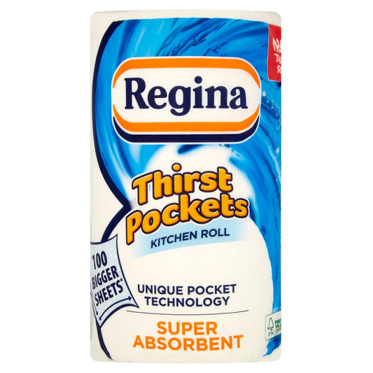 Regina Thirst Pockets Kitchen Roll 100 Bigger Sheets (Sgl × 6 × 1)