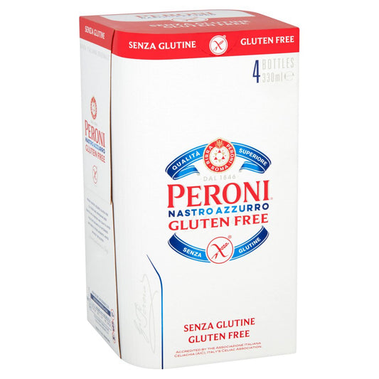 Peroni Nastro Azzurro Gluten Free Lager Beer Bottle (330ml × 6 × 1)