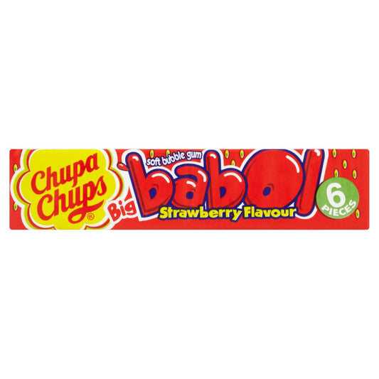 Chupa Chups Big Babol Strawberry Flavour Soft Bubble Gum (28g × 20 × 24)