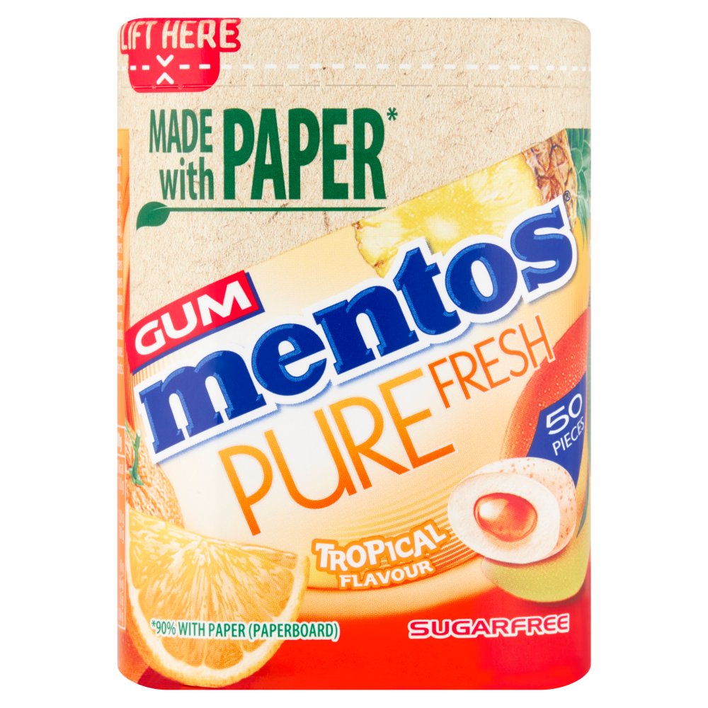 Mentos Gum Pure Fresh Tropical (100g × 6 × 6)