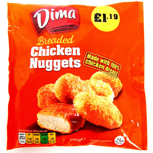 Dima Breaded Chicken Nuggets PM £1.19 (190g × 12)