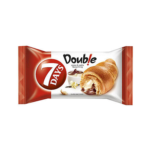 7 Days Croissant Double Max Cocoa Flavoured & Vanilla Flavour Fillings (T80g × 20)