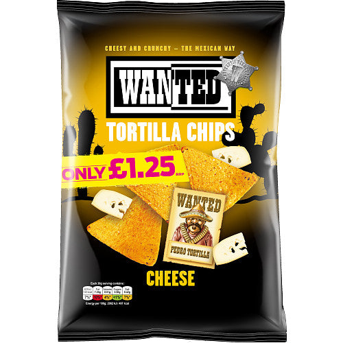 Wanted Tortilla Chips Cheese PM £1.25 (125g × 12 × 1)