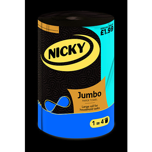 Nicky Jumbo Paper Towel (Sgl × 12 × 1)