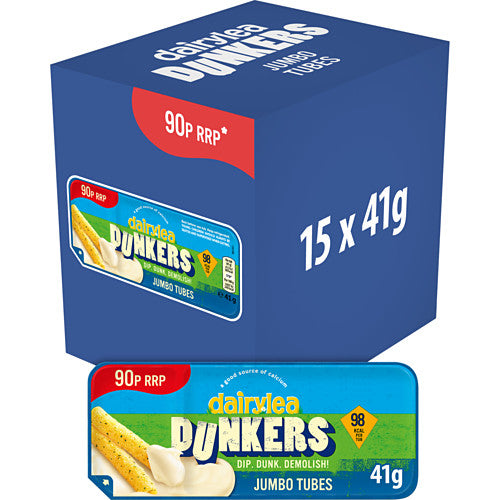 Dairylea Dunkers Jumbo Tubes Cheese Snack 80p PMP (41g × 15 × 1)