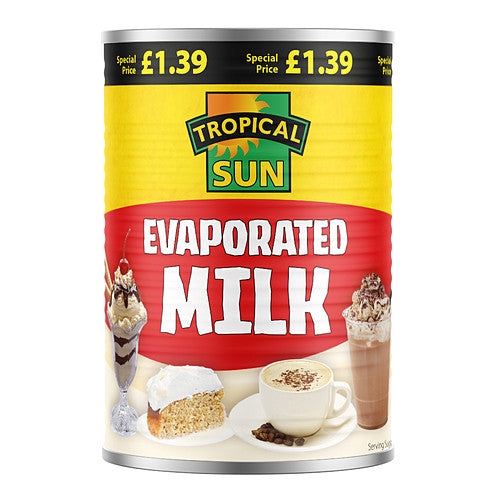 Tropical Sun Evaportaed Milk PM £1.39 (410g × 1)