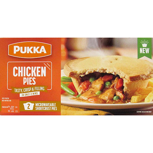 Pukka Chicken Microwaveable Shortcrust Pies (2pk × 8)