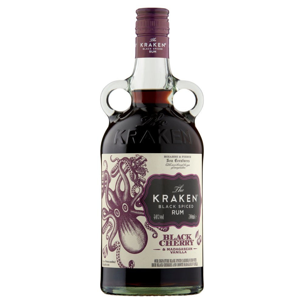 The Kraken Black Spiced Rum Black Cherry & Madagascan Vanilla 70cl (70Cl × 6)