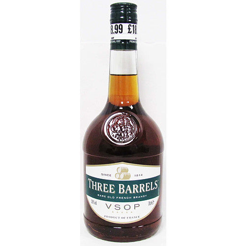 Three Barrels Brandy PM £18.99 38% (70Cl × 1)