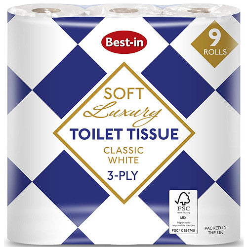 Bestin Luxury Toilet Tissue White (9Roll × 5 × 1)