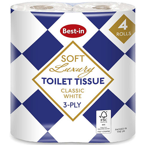 Bestin Luxury Toilet Rolls White (4Roll × 10 × 1)