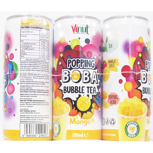 Vnt Bubble Tea Mango (320ml × 6 × 1)