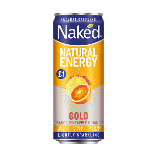 Naked Natural Energy Gold Orange, Pineapple & Mango (250ml × 12 × 1)