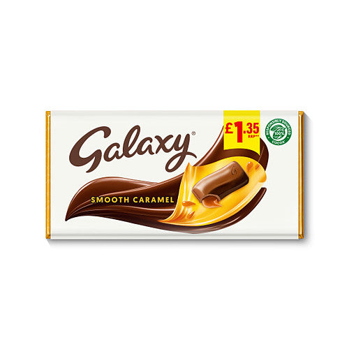 Galaxy Smooth Caramel & Milk Chocolate Block Bar £1.35 PMP (135g × 24 × 1)