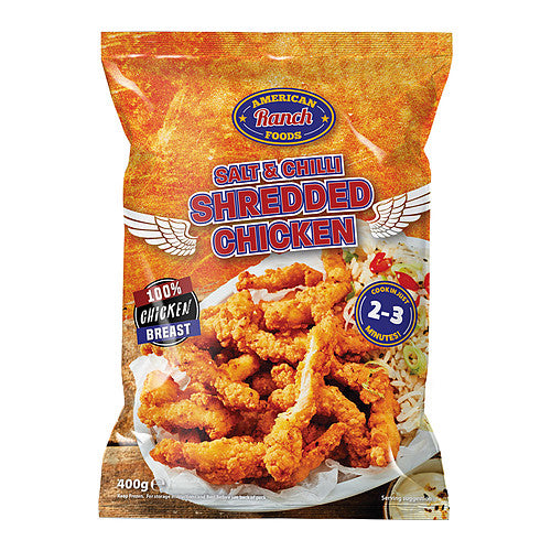 American Ranch Foods Salt & Chilli Shredded Chicken (400g × 12)