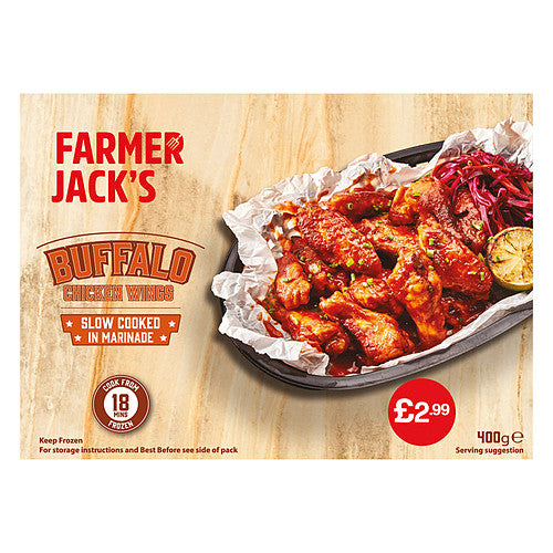 Farmer Jacks Buffalo Wings PM £2.99 (400g × 12)