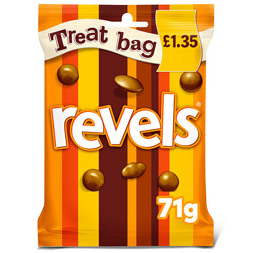Revels Milk Chocolate with Raisins, Coffee or Orange Treat Bag £1.35 PMP (71g × 20 × 1)