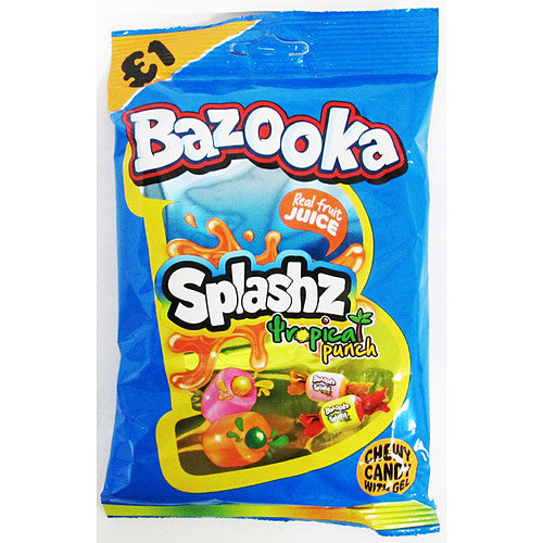 Bazooka Splashz Tropical £1 (120g × 12 × 6)