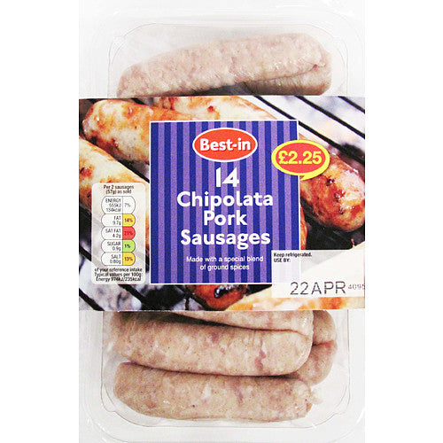 Bestin Pork Chipolatas PM £2.25 (400g × 6)