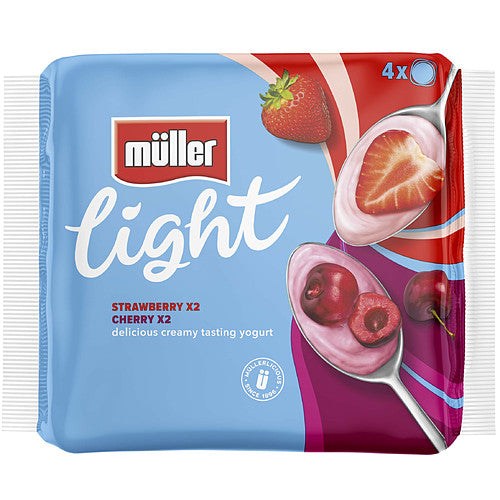 Müller Light Red Fruits Fat Free Yogurts (4X160g × 4 × 1)