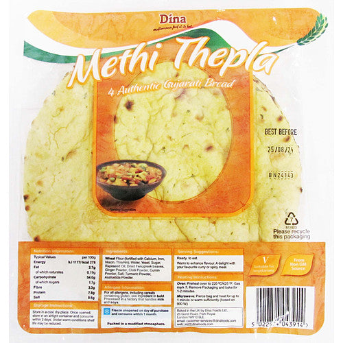 Dina Methi Thepla Gujarati Bread (4pcs × 12)