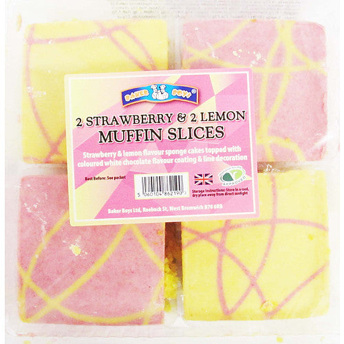 Baker Boys Strawberry & Lemon Muffin Slices (4pk × 1)