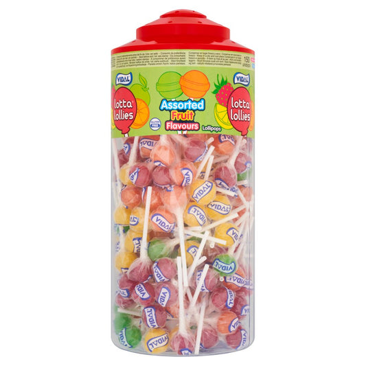 Vidal Lotta Lollies 150 Assorted Fruit Flavours Lollipops (5p × 150 × 6)