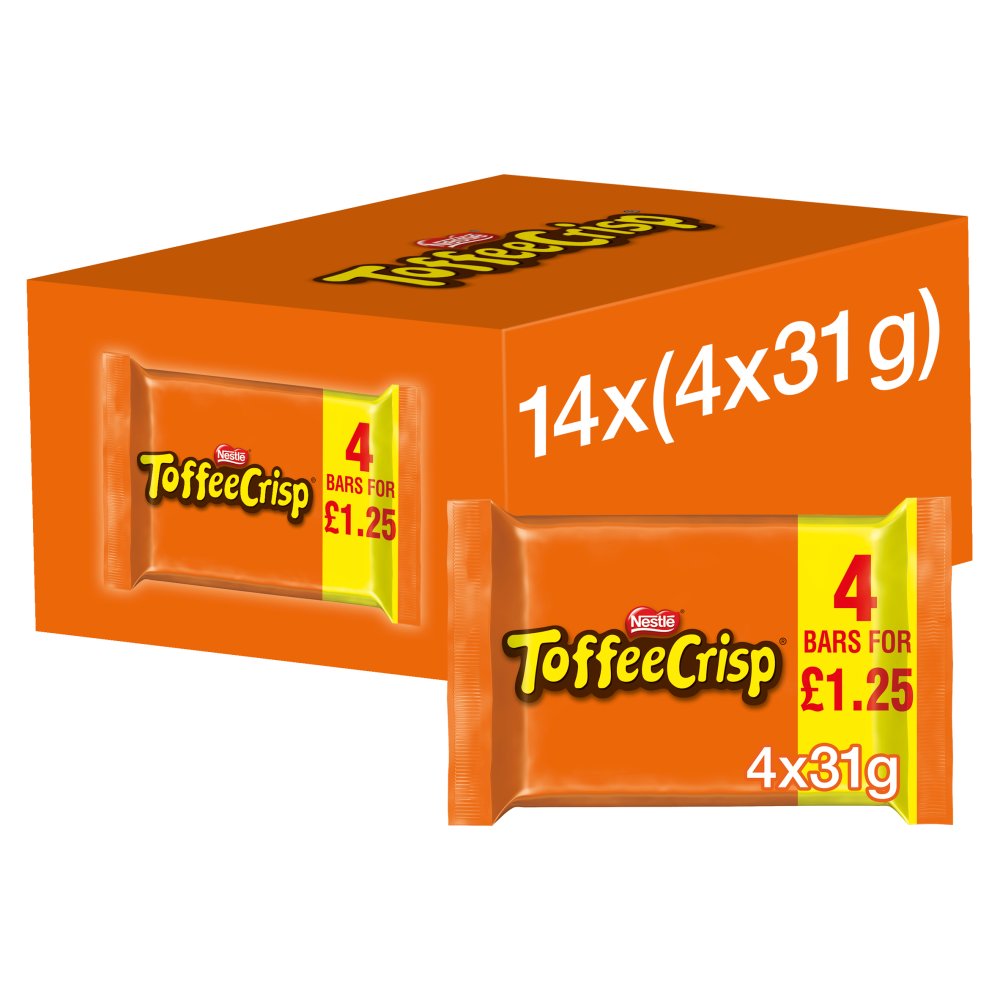 Toffee Crisp Milk Chocolate Bar Multipack  4 Pack PMP £1.25 (4pk × 14 × 1)