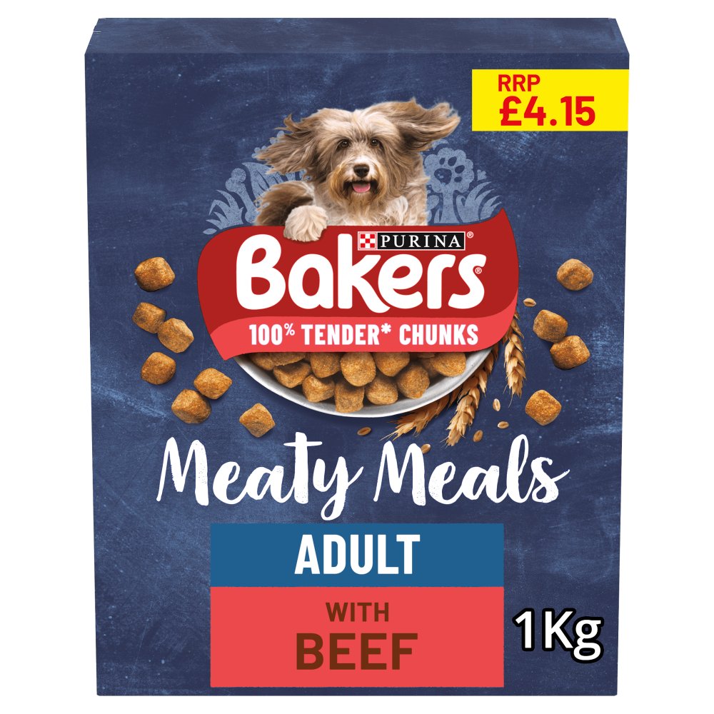 BAKERS Meaty Meals Beef Dry Dog Food  PMP (1Kg × 5 × 1)