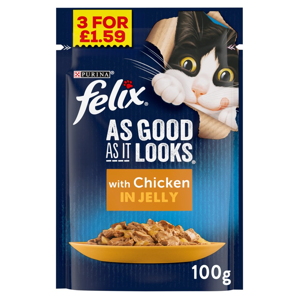 FELIX As Good As it Looks Chicken in Jelly Wet Cat Food  PMP (100g × 20 × 1)