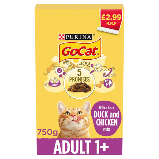 GO-CAT Chicken and Duck Dry Cat Food  PMP (750g × 5 × 1)