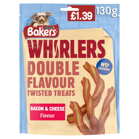 BAKERS Whirlers Bacon and Cheese Dog Treats  PMP (130g × 6 × 1)