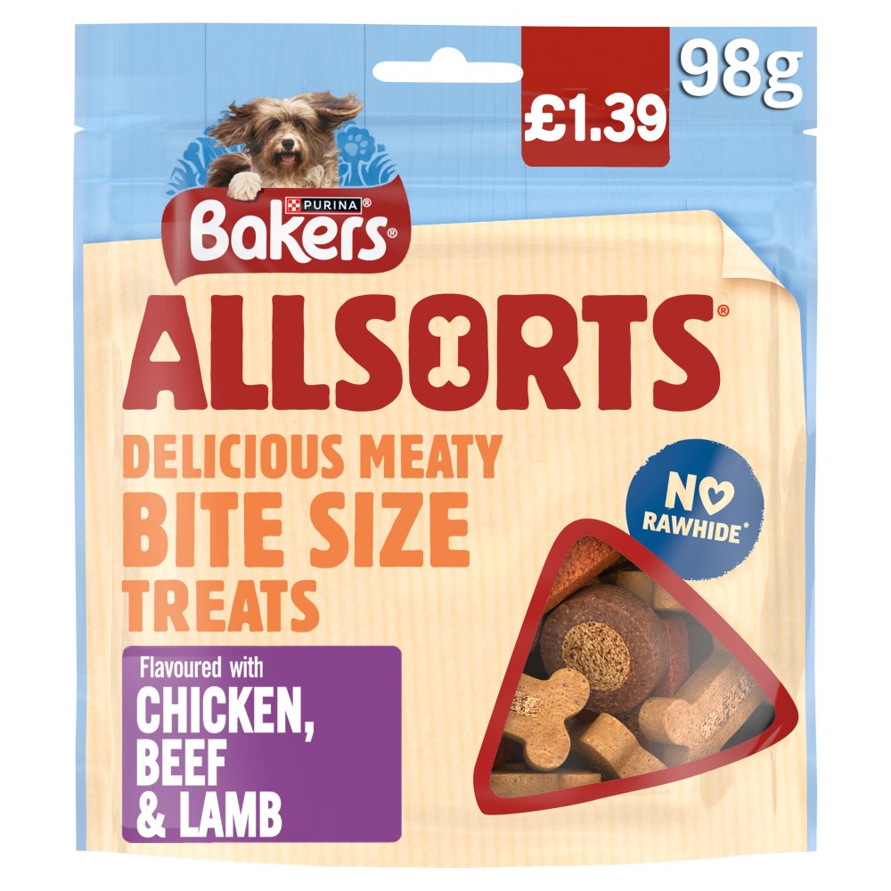 BAKERS Allsorts Chicken, Beef and Lamb Dog Treats  PMP (98g × 6 × 1)