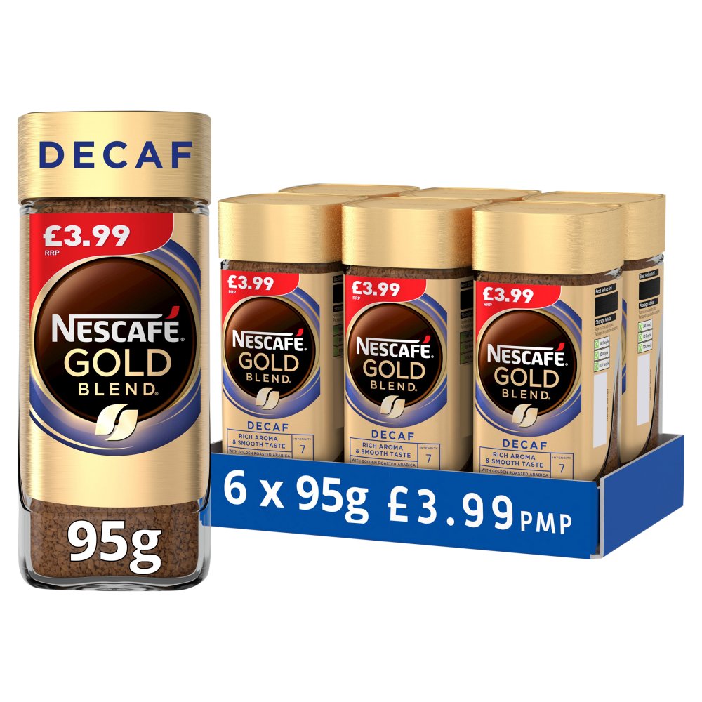 Nescafé Gold Blend Decaf Instant Coffee 95g (95g × 6 × 1)