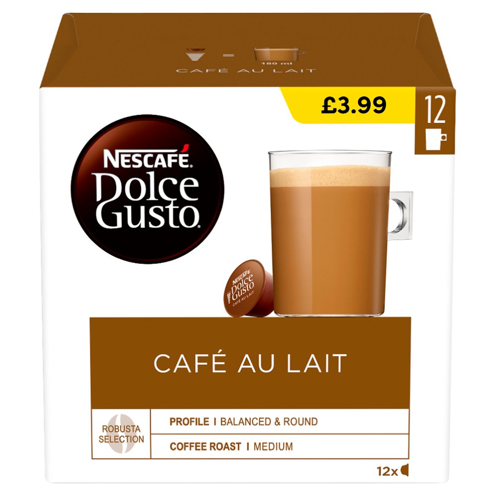 Nescafé Dolce Gusto Café Au Lait 12 x 10g (120g) (120g × 3 × 1)