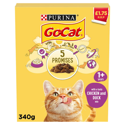 GO-CAT Chicken and Duck Dry Cat Food  PMP (340g × 6 × 1)