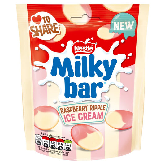 Milkybar Giant Buttons Raspberry Ripple Sharing Bag (86g × 11 × 1)