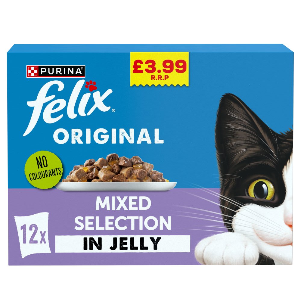 FELIX Original Mixed Selection in Jelly Wet Cat Food 12x PMP (85g × 4 × 1)