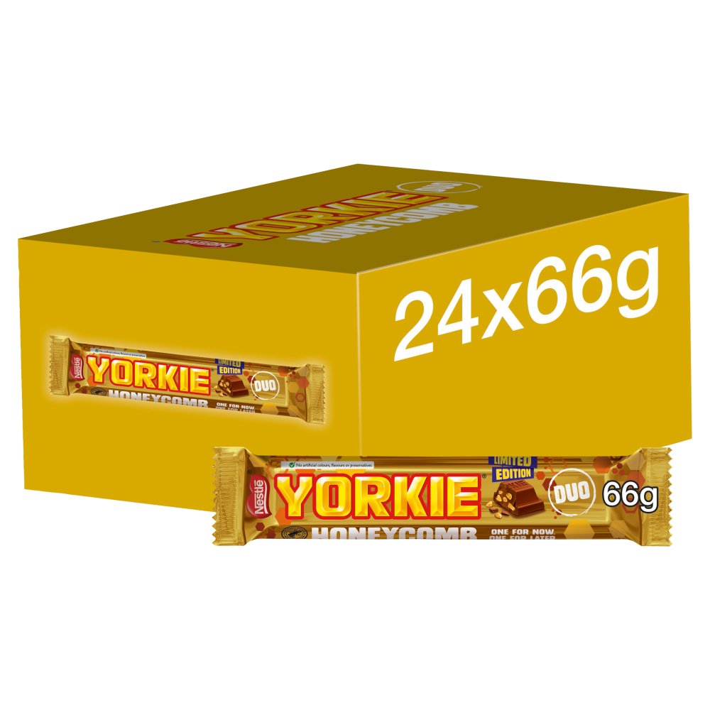 Yorkie Honeycomb Milk Chocolate DUO Bar (66g × 24 × 1)